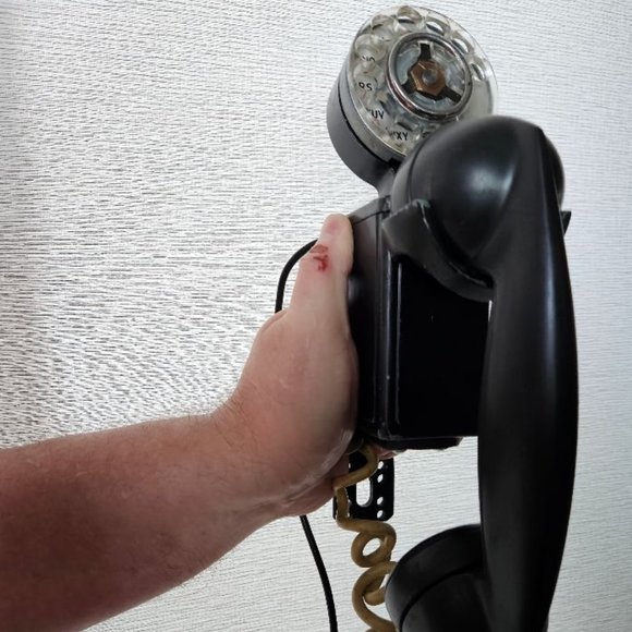 VINTAGE 1950s BELL ROTARY DIAL WALL G6 SPACE SAVER PHONE w/HANDSET - 41A - Picture 4 of 4